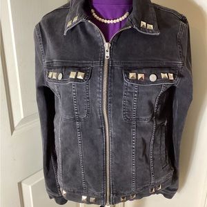 ASOS Design Black Denim Jacket (M). Made in Turkey including pictured purse.